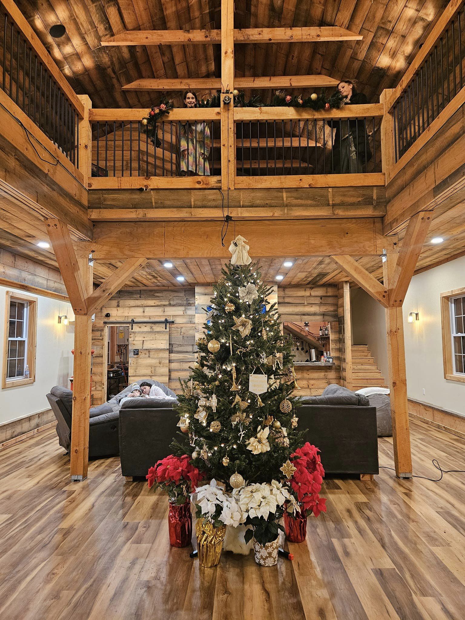 decorated Christmas tree in house