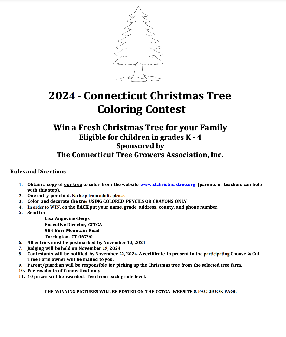 Christmas tree coloring contest rules